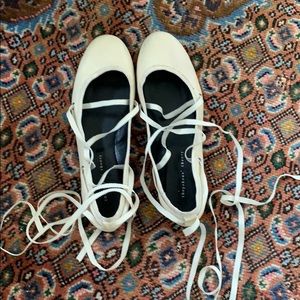 theyskens theory cream ballet flats